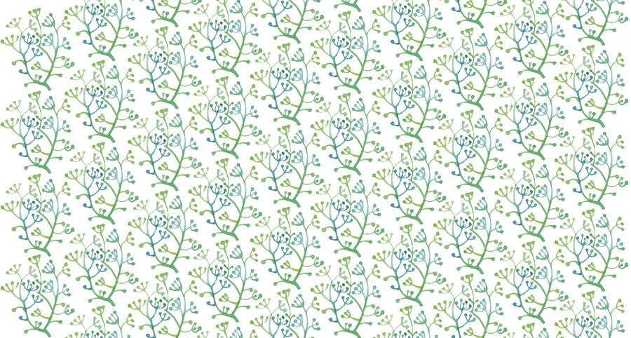 Motif de branches vertes et bleues