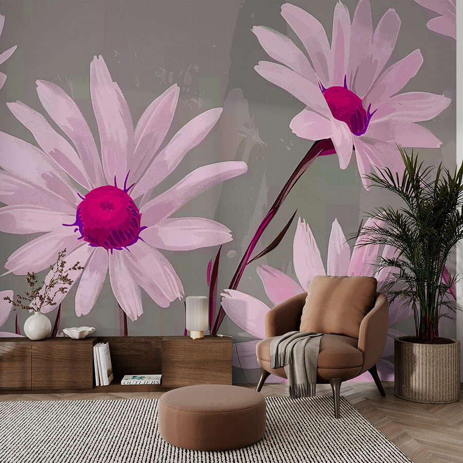 Groupe de fleurs blanches avec centre violet
