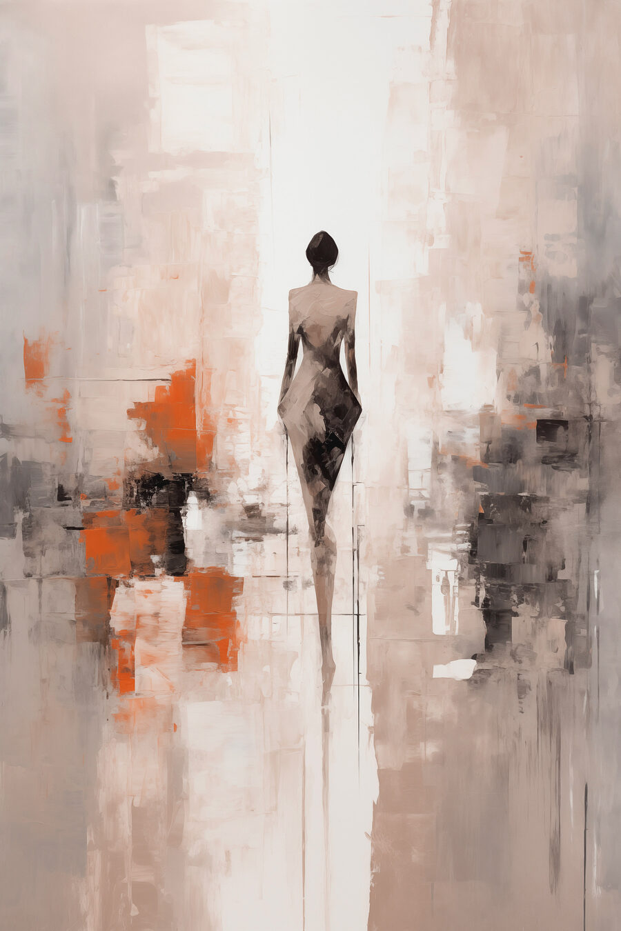 Peinture d'une femme debout dans une pièce