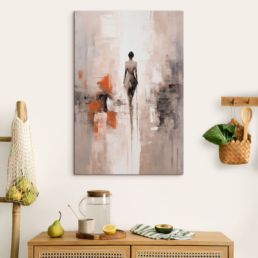 Peinture d'une femme debout dans une pièce