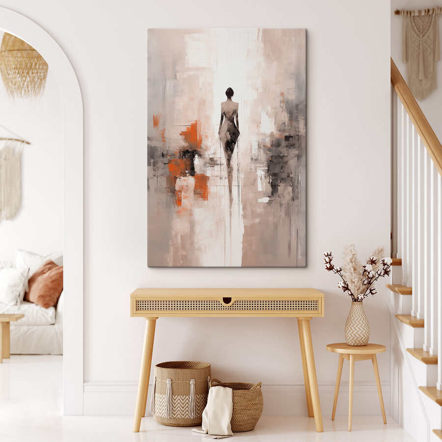 Peinture d'une femme debout dans une pièce