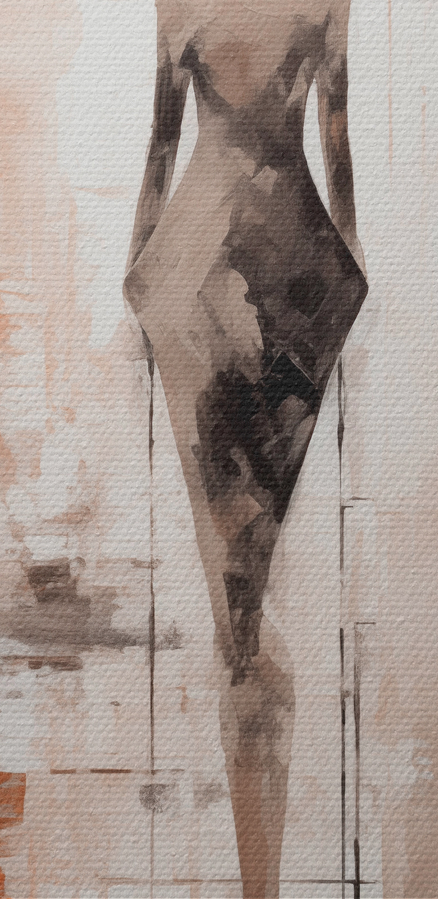 Peinture d'une femme debout dans une pièce