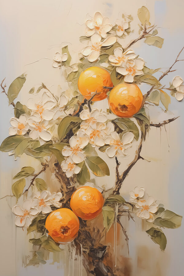 Peinture d'oranges et de fleurs Peinture d'oranges et de fleurs