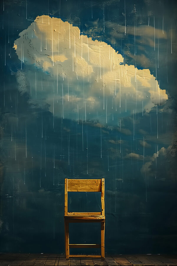 Chaise en bois sous la pluie Chaise en bois sous la pluie