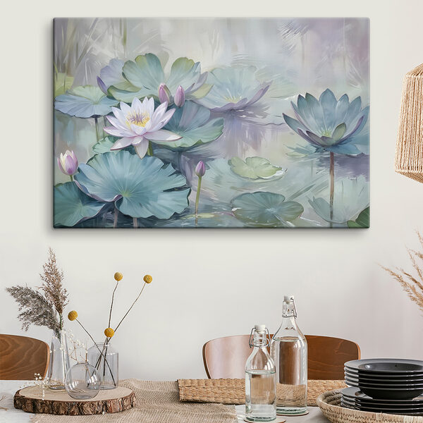 Peinture d'une fleur et de feuilles Peinture d'une fleur et de feuilles