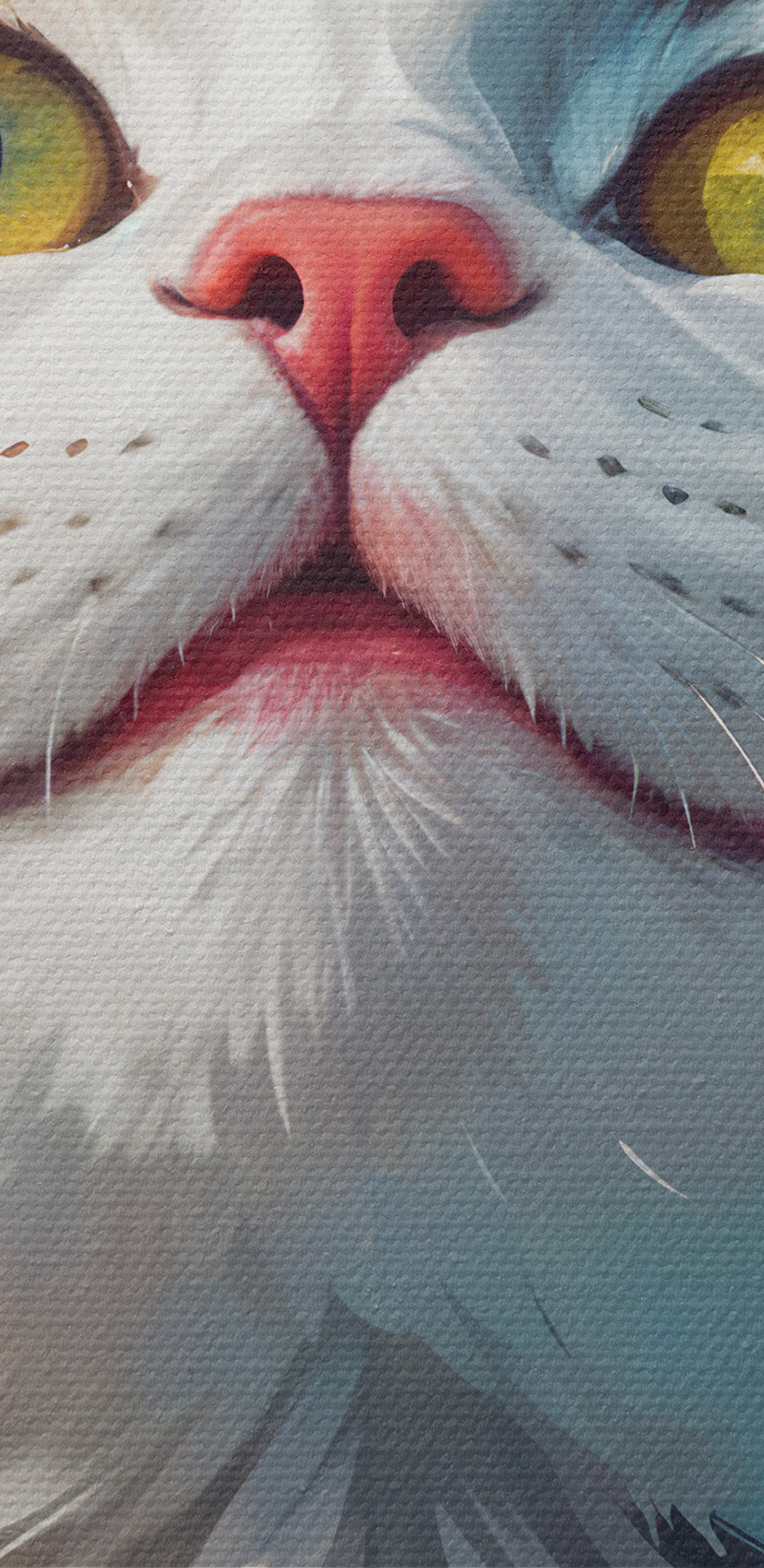 Chat avec des éclaboussures de peinture colorée