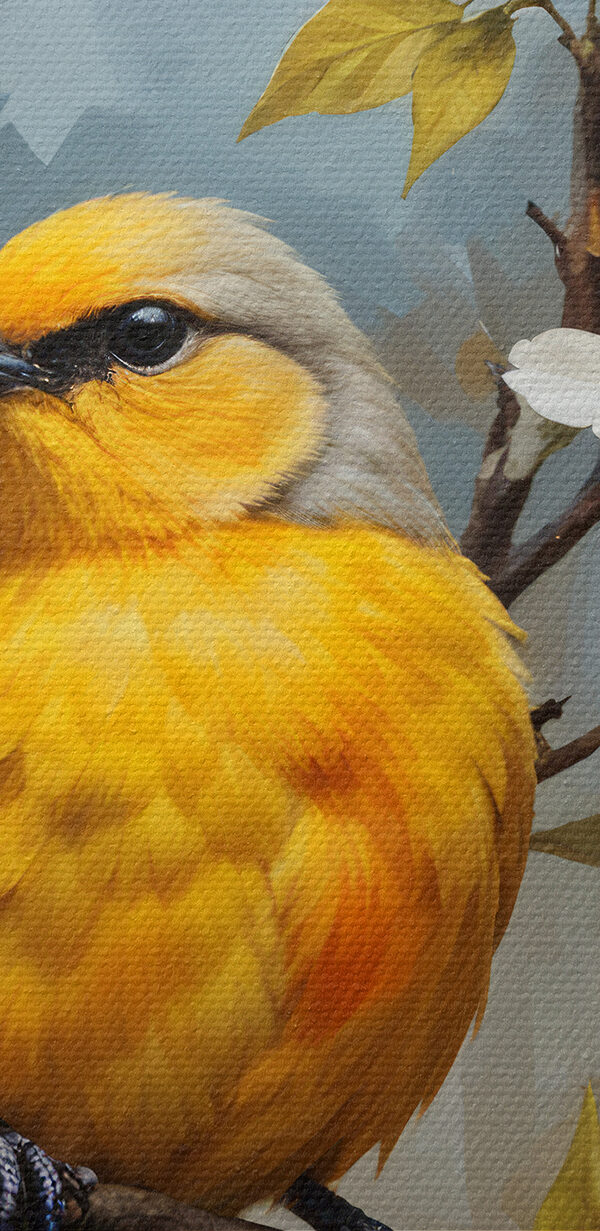 Oiseau sur une branche avec des fleurs Oiseau sur une branche avec des fleurs
