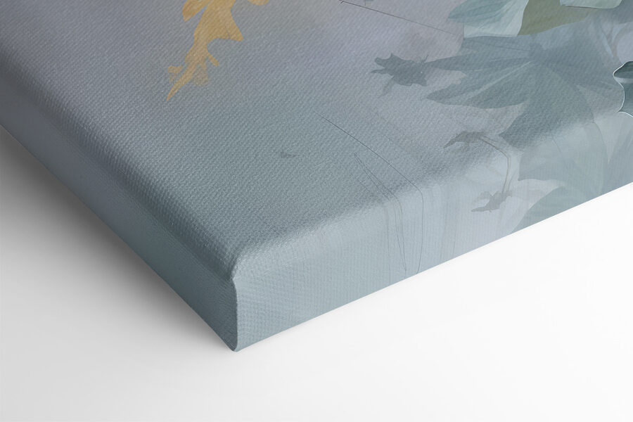 Peinture de fleurs blanches et de feuilles vertes