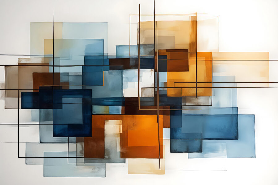 Peinture de carrés et de lignes