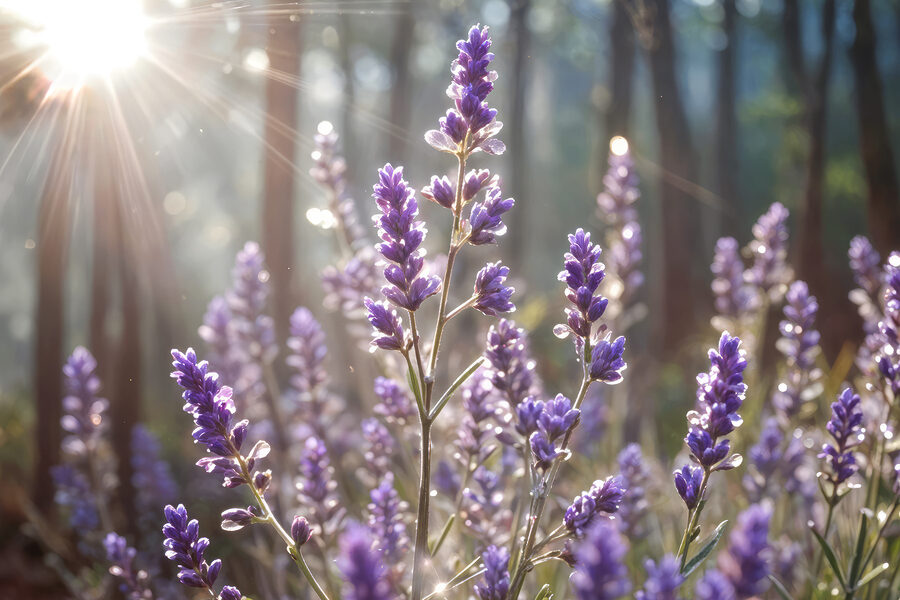 Gros plan sur des fleurs violettes Gros plan sur des fleurs violettes