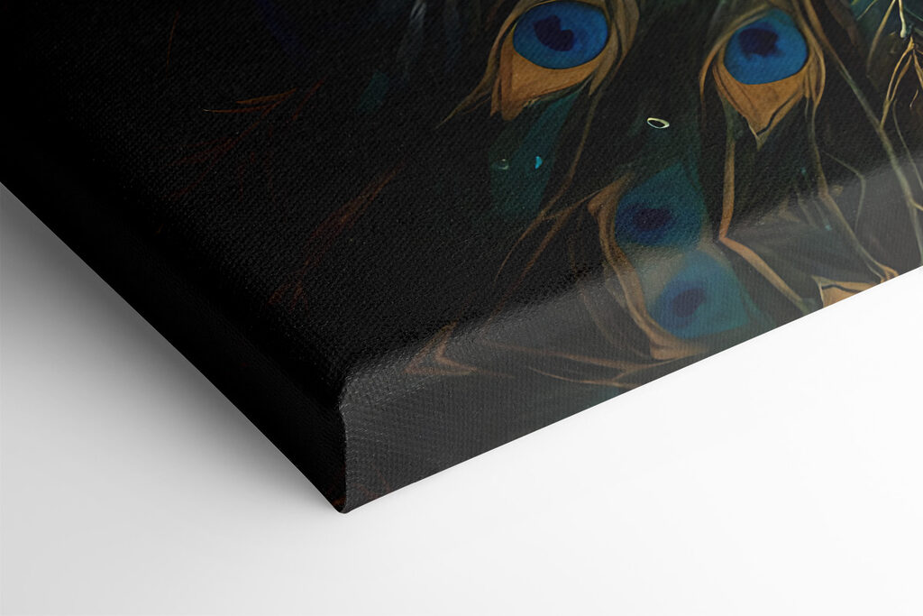 Peacock with its tail feathers spread out