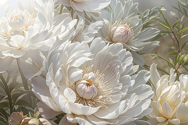 Group of white flowers Group of white flowers