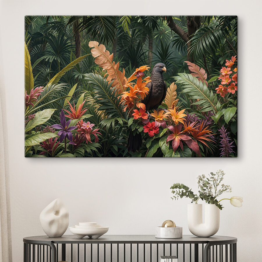 Oiseau assis sur une fleur