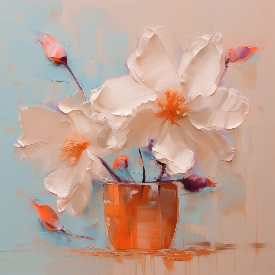 Peinture de fleurs dans un vase