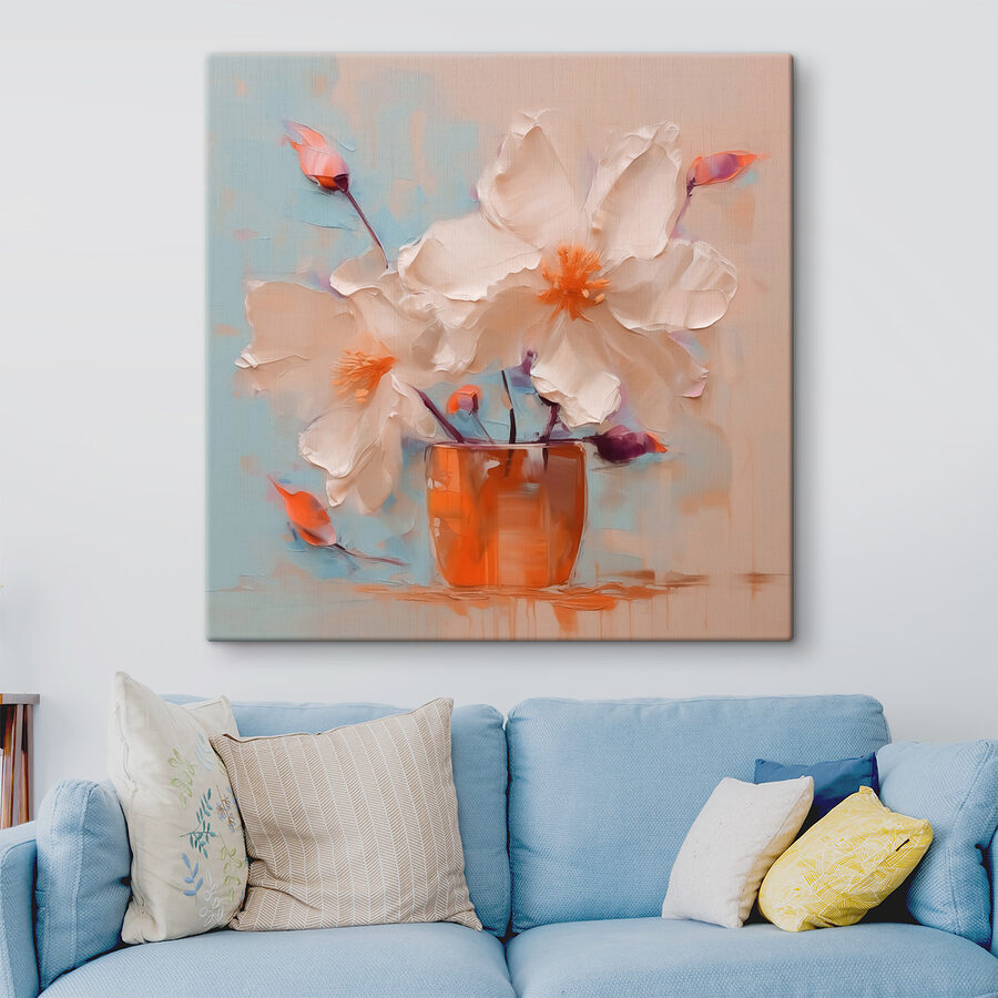 Peinture de fleurs dans un vase