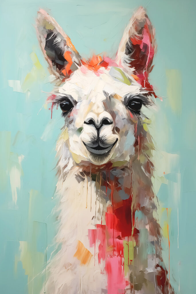 Painting of a llama