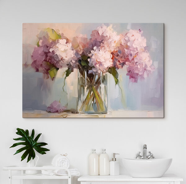 Peinture de fleurs dans un vase en verre Peinture de fleurs dans un vase en verre