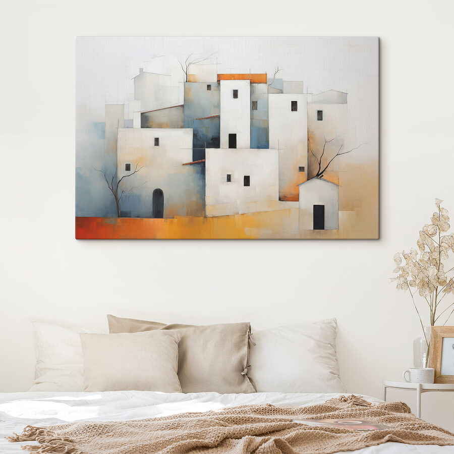 Peinture d'un groupe de bâtiments