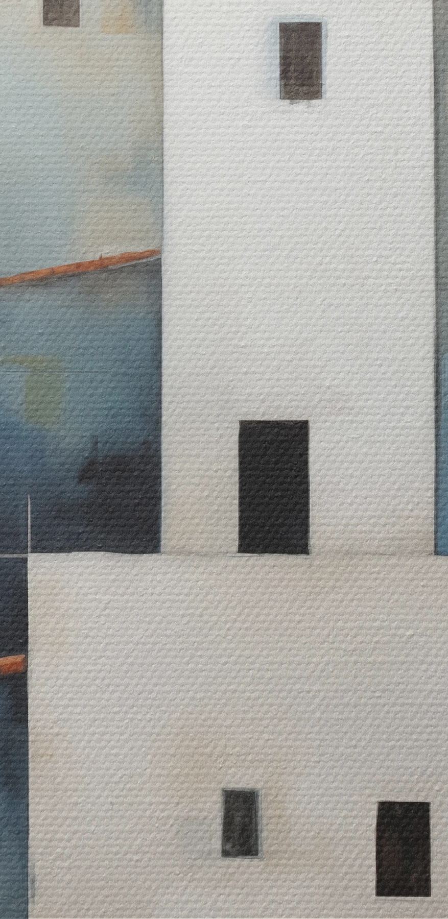 Peinture d'un groupe de bâtiments