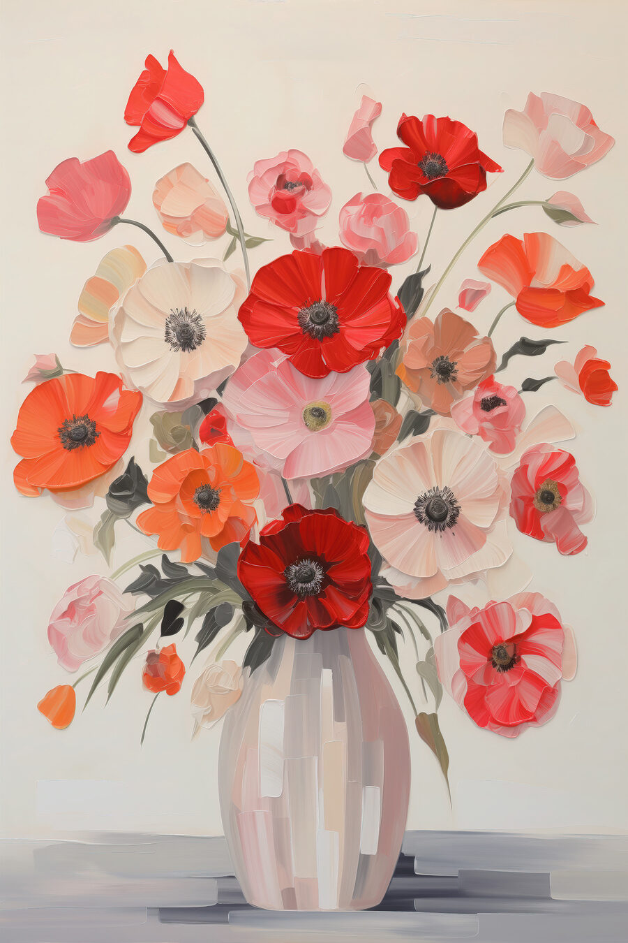 Peinture de fleurs dans un vase