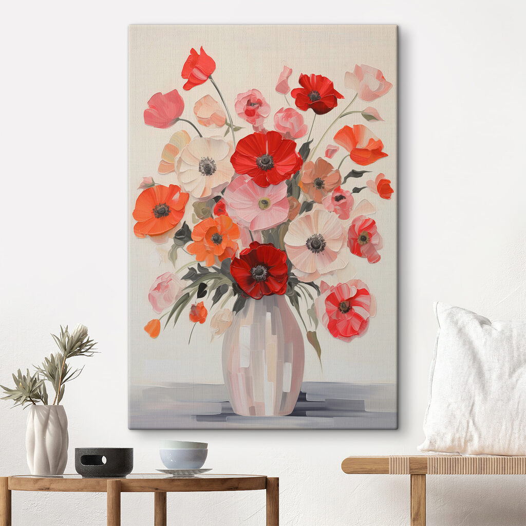 Painting of flowers in a vase Painting of flowers in a vase