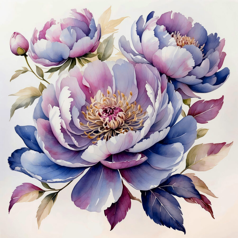 Tableaux Peinture de fleurs sur fond blanc – Image 9