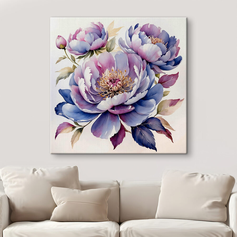 Tableaux Peinture de fleurs sur fond blanc