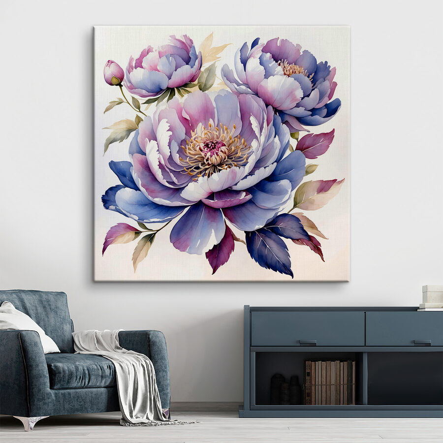 Tableaux Peinture de fleurs sur fond blanc – Image 2