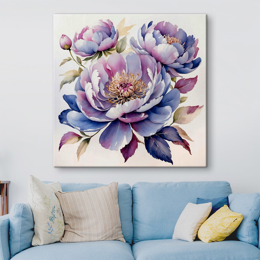 Tableaux Peinture de fleurs sur fond blanc – Image 3