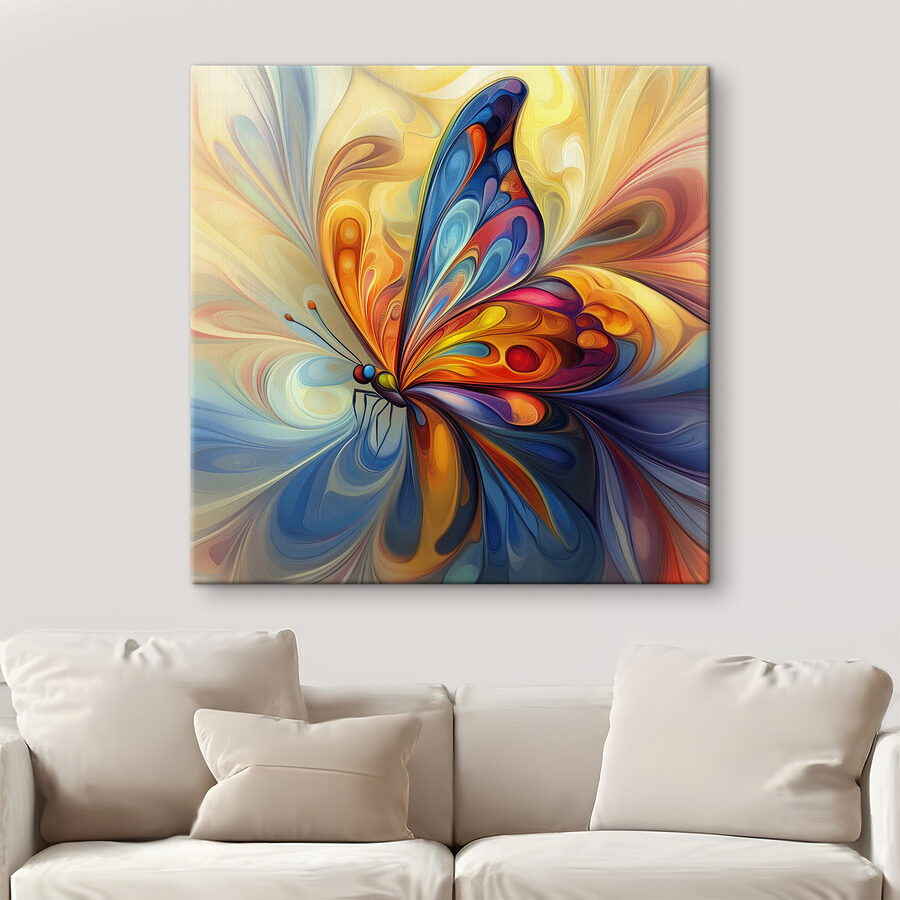 Papillon coloré au motif tourbillonnant