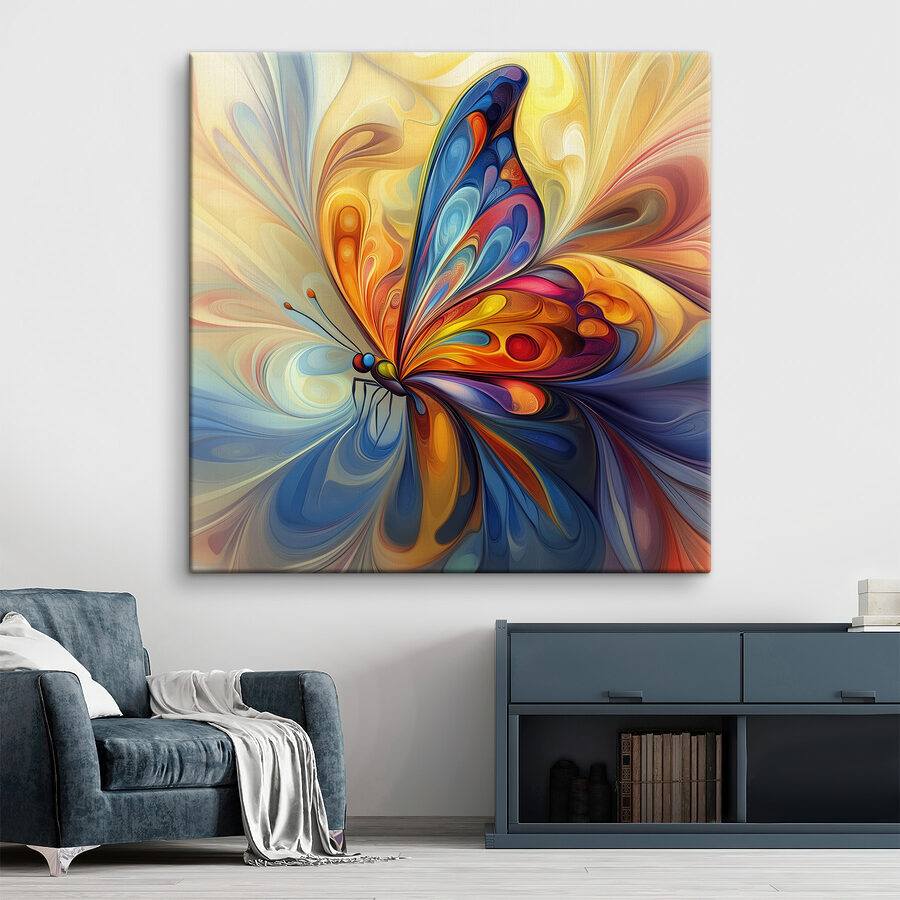 Papillon coloré au motif tourbillonnant