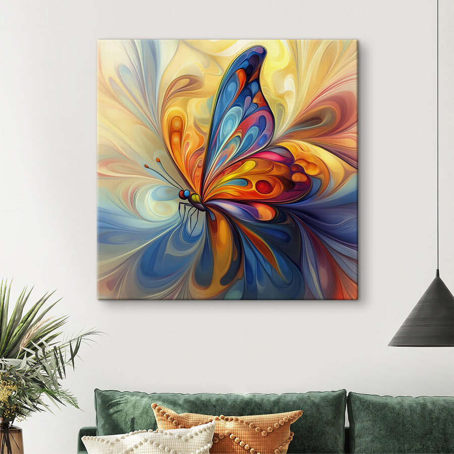 Papillon coloré au motif tourbillonnant