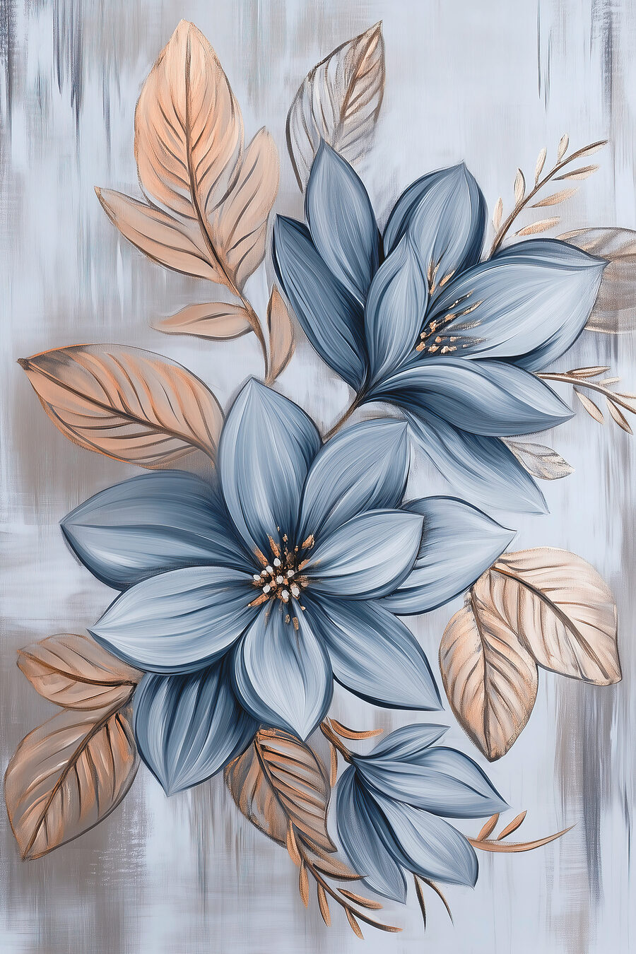 Peinture de fleurs et de feuilles