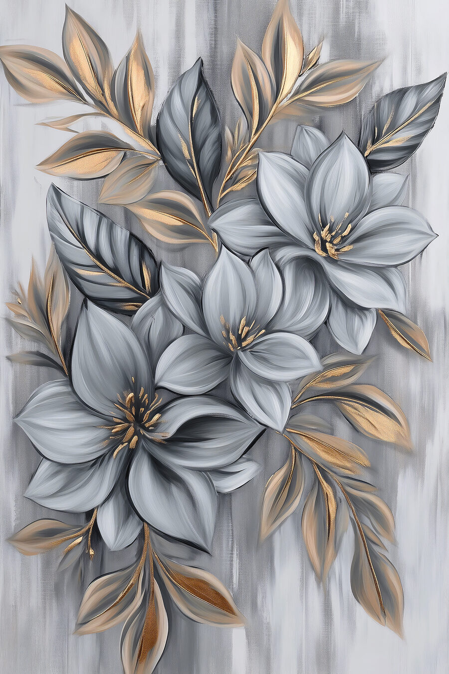 Tableaux Peinture de fleurs et de feuilles – Image 10
