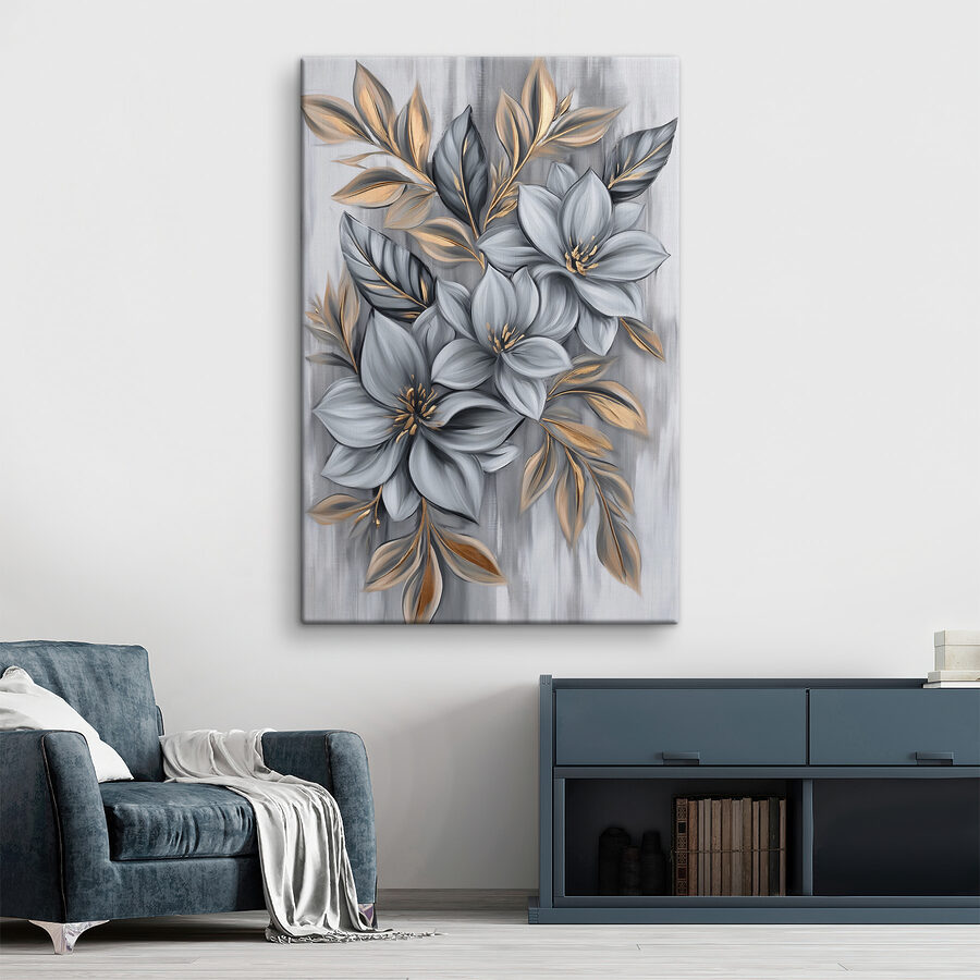 Tableaux Peinture de fleurs et de feuilles – Image 2