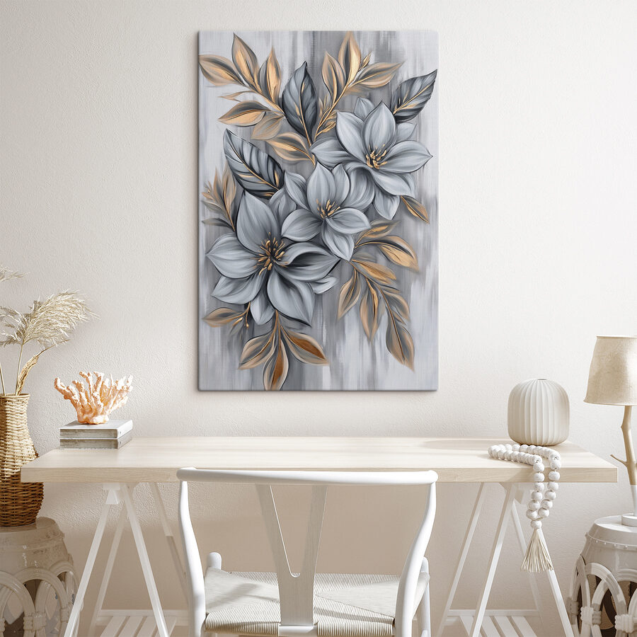 Tableaux Peinture de fleurs et de feuilles – Image 3