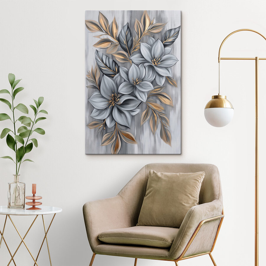 Tableaux Peinture de fleurs et de feuilles – Image 4
