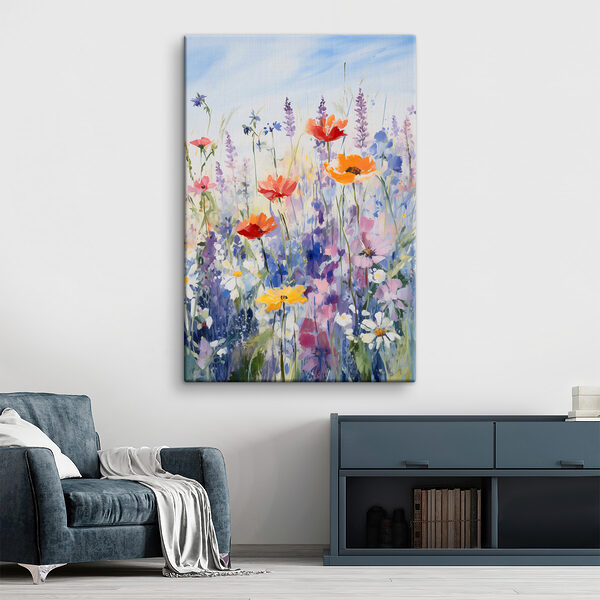 Peinture de fleurs dans un champ Peinture de fleurs dans un champ