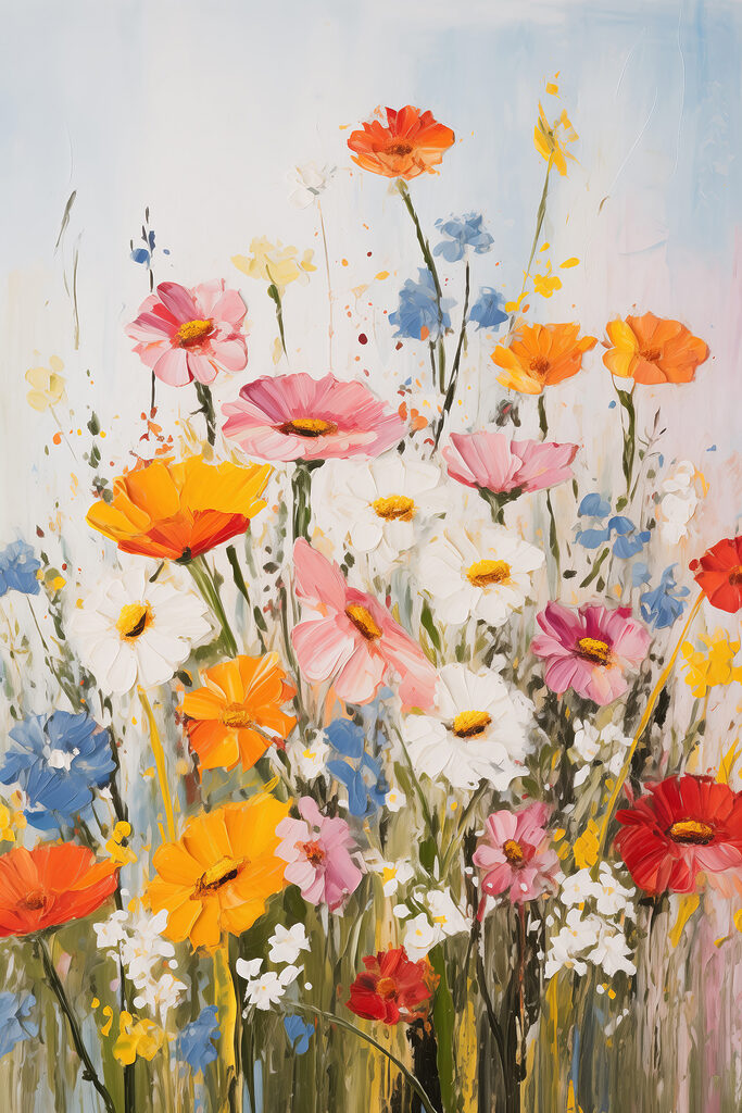 Colorful blooms brighten up the scene Colorful blooms brighten up the scene
