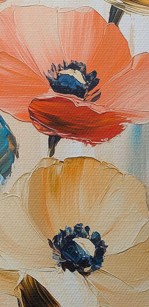 Painting of flowers on a canvas Painting of flowers on a canvas