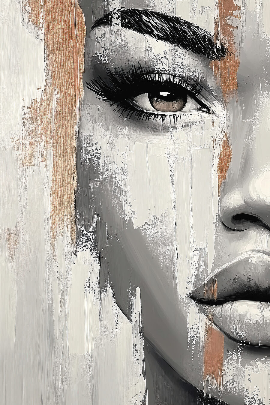 Visage de femme avec une tache de peinture Visage de femme avec une tache de peinture