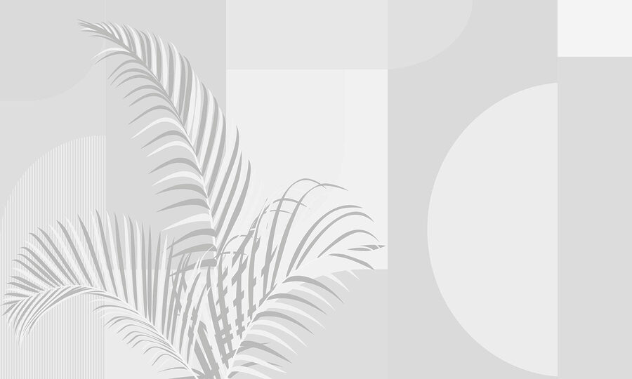 Feuilles de palmier élégantes sur fond doux.
