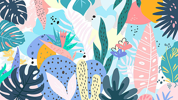 Motif floral coloré avec différentes couleurs Motif floral coloré avec différentes couleurs
