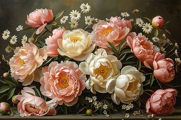 Bouquet de fleurs roses et blanches Bouquet de fleurs roses et blanches