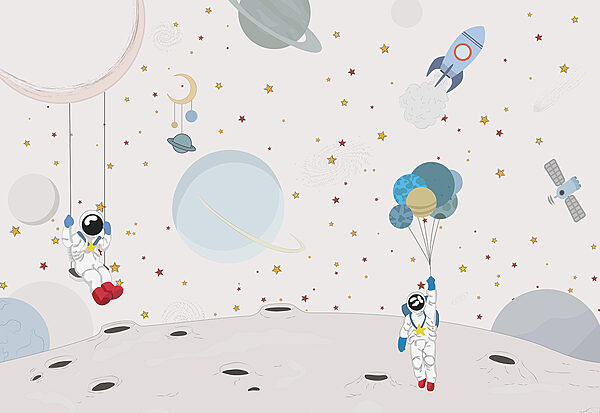 Caricature d'astronautes sur la lune Caricature d'astronautes sur la lune