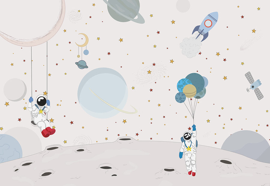 Caricature d'astronautes sur la lune Caricature d'astronautes sur la lune