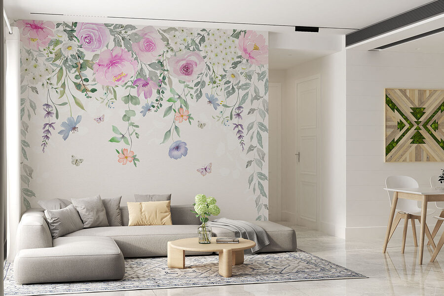 Peinture de fleurs et de papillons Peinture de fleurs et de papillons