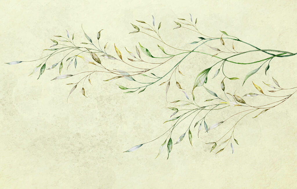 Peinture d'une branche avec des feuilles Peinture d'une branche avec des feuilles