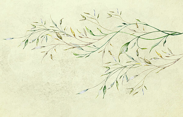 Peinture d'une branche avec des feuilles Peinture d'une branche avec des feuilles