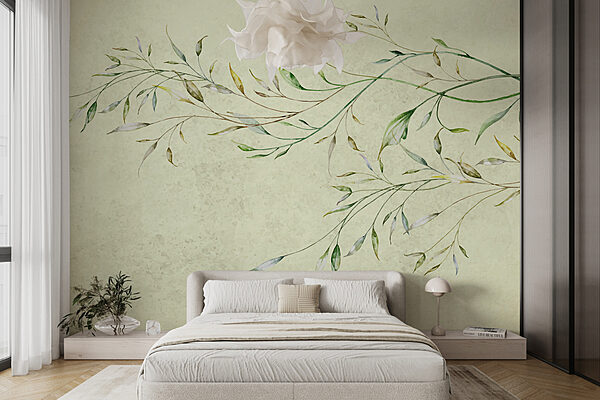 Peinture d'une branche avec des feuilles Peinture d'une branche avec des feuilles
